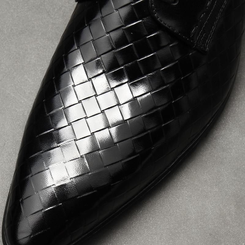 Men Dress Shoes - Weaved Style Oxford Leather Shoes - LeStyleParfait Kenya