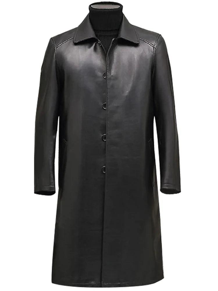 Men's Luxury Leather Overcoat - Overcoat - LeStyleParfait