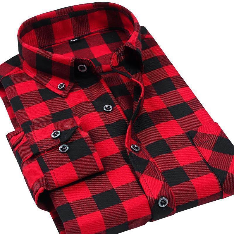 Buy Men's Plaid Shirts Long Sleeves Flannel Plus Size Shirts at ...