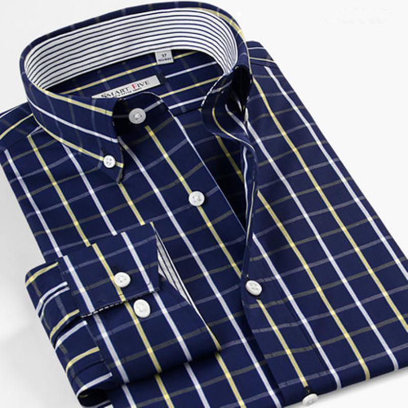 Buy Men's Shirts Long Sleeve Cotton Plaid Shirts at LeStyleParfait Kenya