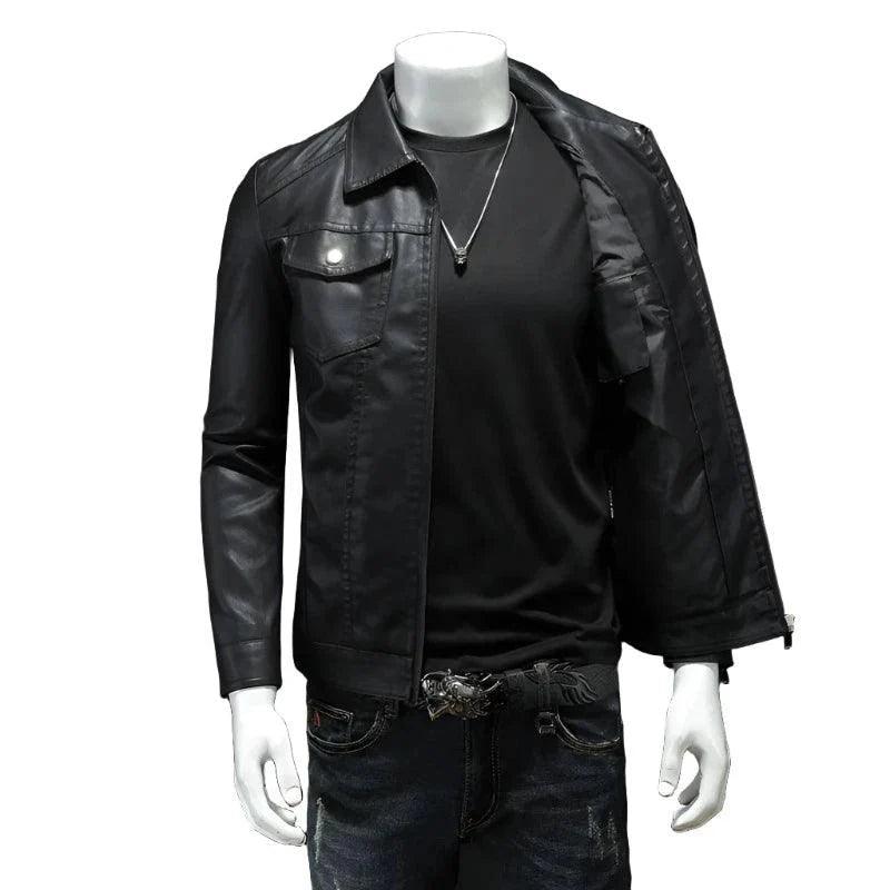 Men's Slim Fit Faux Leather Jackets - Leather Jacket - LeStyleParfait