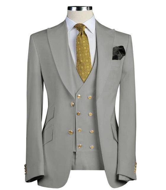 Men's Suits Three Piece Slim Fit Business Suit Grey – LeStyleParfait Kenya