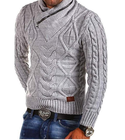 Men's Sweater V-Neck Zipper Turtleneck Sweater Pullover - Sweater - LeStyleParfait Kenya