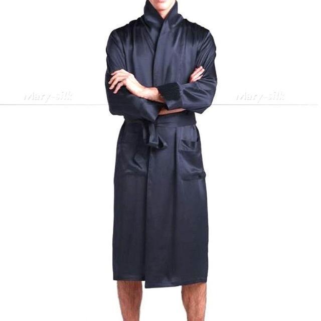 Mens Nightgown Silk Satin Men's Sleepwear - Sleepwear - LeStyleParfait Kenya