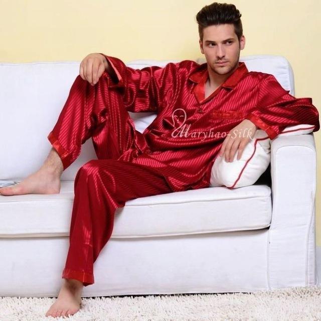 Buy Mens Silk Satin Pajamas Set Men s Sleepwear Pyjamas at