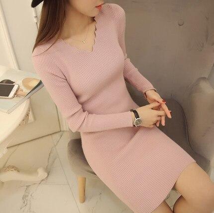 Missy V-Neck Sweater Dress - Dress - LeStyleParfait