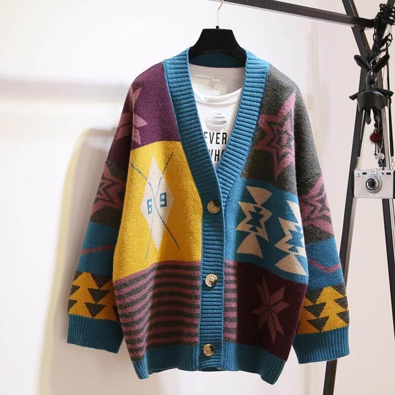 Colorful oversized sweater sale