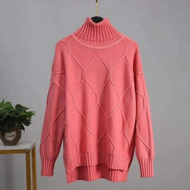 Mystical Argyle Turtleneck Pullover Sweater - Pullover Sweater - LeStyleParfait