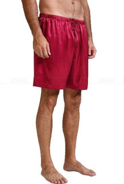 Off Track Men Silk Pajama Shorts - Pajama Shorts - LeStyleParfait