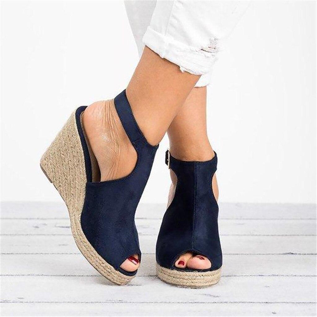 Peep Toe Wedge Sandals - LeStyleParfait Kenya