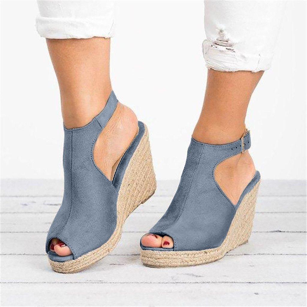 Peep Toe Wedge Sandals - LeStyleParfait Kenya