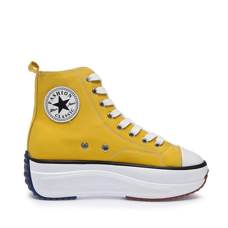 Platform Canvas Sneakers For Women Trainers - LeStyleParfait Kenya