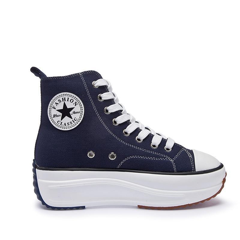 Platform Canvas Sneakers For Women Trainers - LeStyleParfait Kenya