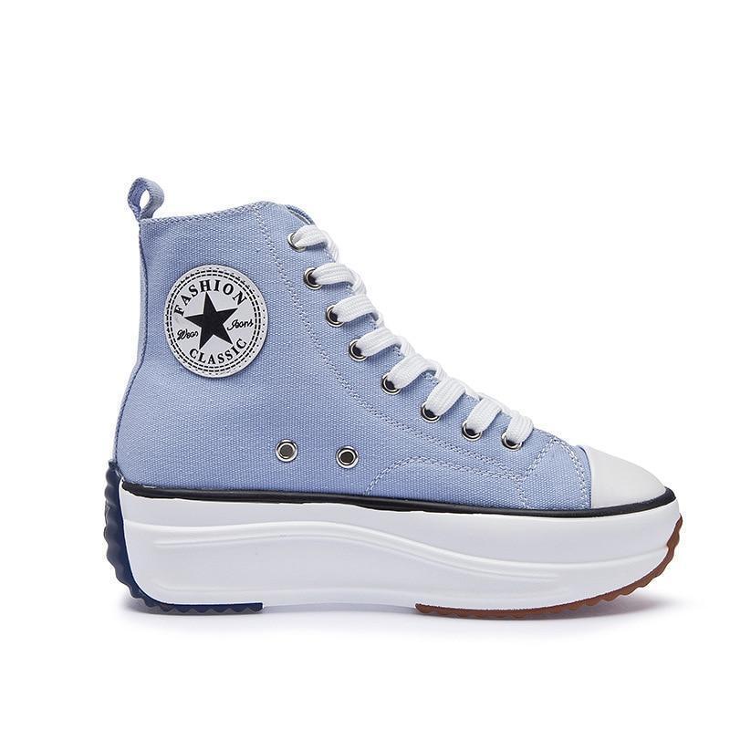 Platform Canvas Sneakers For Women Trainers - LeStyleParfait Kenya