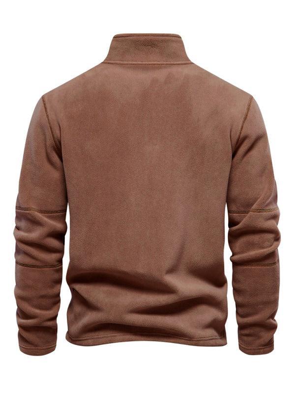 Polar Stand Collar Fleece Men Sweatshirt - Men Sweatshirt - LeStyleParfait