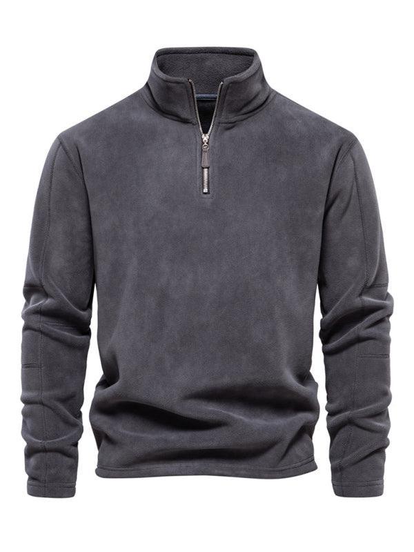 Polar Stand Collar Fleece Men Sweatshirt - Men Sweatshirt - LeStyleParfait