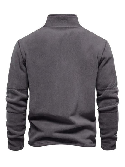 Polar Stand Collar Fleece Men Sweatshirt - Men Sweatshirt - LeStyleParfait