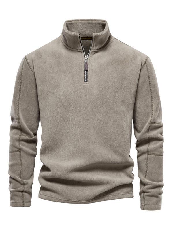 Polar Stand Collar Fleece Men Sweatshirt - Men Sweatshirt - LeStyleParfait