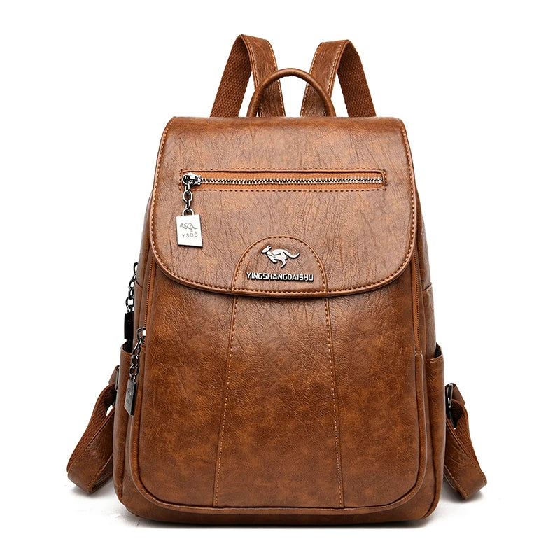 Retro Soft Leather Women's Backpack - LeStyleParfait Kenya