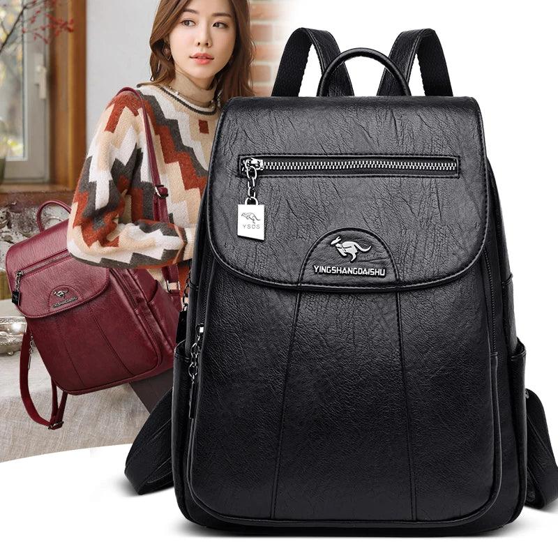 Retro Soft Leather Women's Backpack - LeStyleParfait Kenya