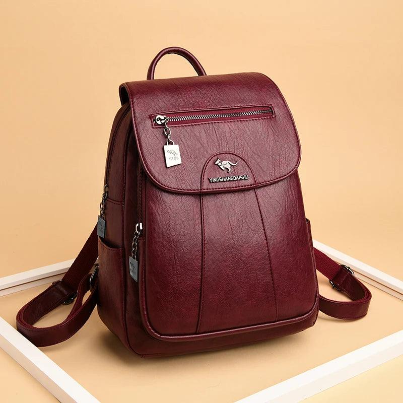 Retro Soft Leather Women's Backpack - LeStyleParfait Kenya