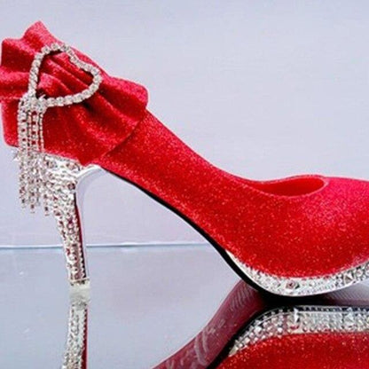 Rhinestone Bowtie Women's Wedding Shoes - Shoes - LeStyleParfait Kenya