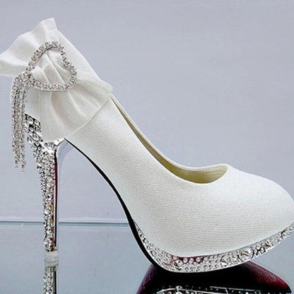 Rhinestone Bowtie Women's Wedding Shoes - Shoes - LeStyleParfait Kenya