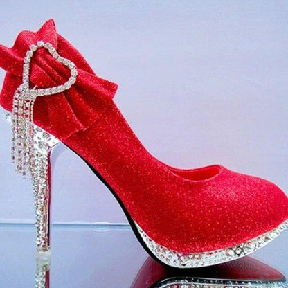 Rhinestone Bowtie Women's Wedding Shoes - Shoes - LeStyleParfait Kenya