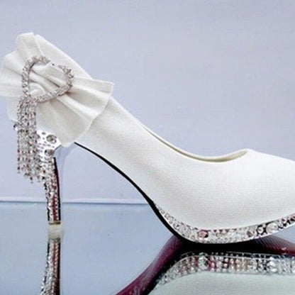 Rhinestone Bowtie Women's Wedding Shoes - Shoes - LeStyleParfait Kenya