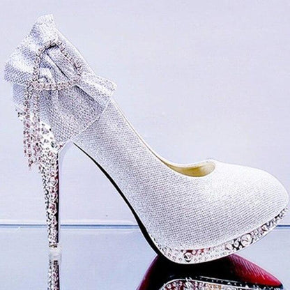 Rhinestone Bowtie Women's Wedding Shoes - Shoes - LeStyleParfait Kenya