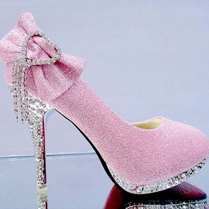 Rhinestone Bowtie Women's Wedding Shoes - Shoes - LeStyleParfait Kenya