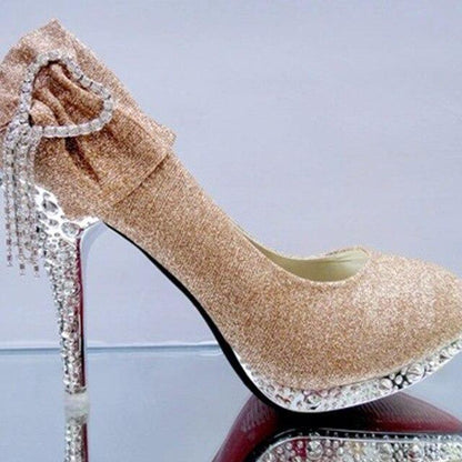 Rhinestone Bowtie Women's Wedding Shoes - Shoes - LeStyleParfait Kenya