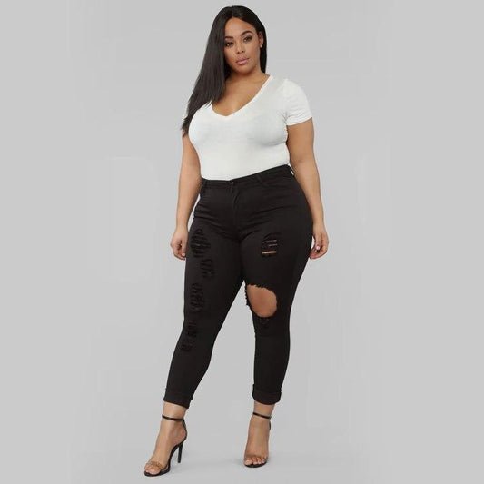 Ripped Jeans - Plus Size Women's Pants - Pants - LeStyleParfait Kenya