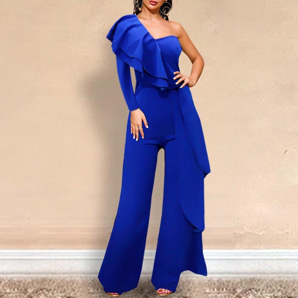 Ruffle Off-Shoulder Party Jumpsuit For Women - LeStyleParfait Kenya