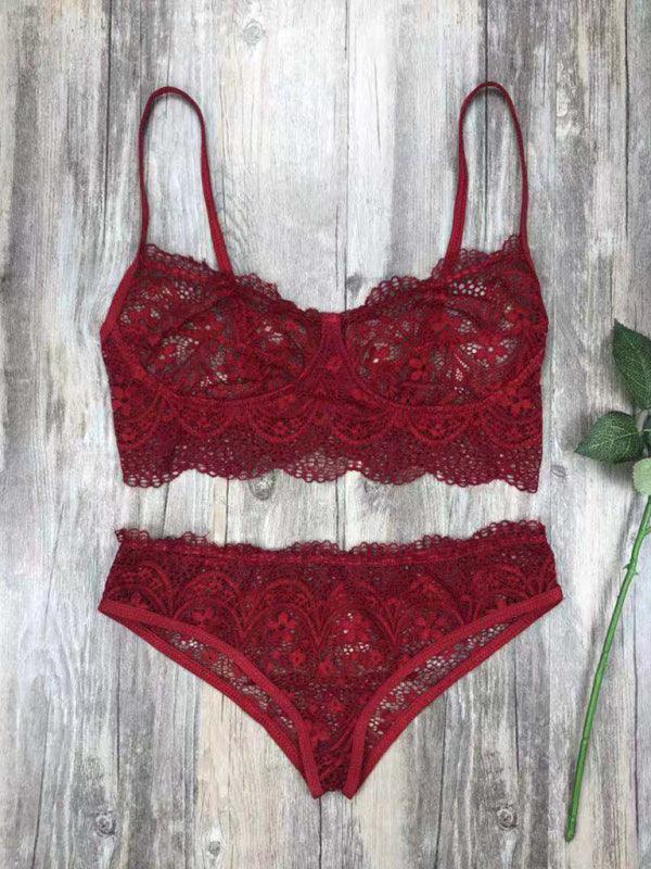 Sexy Eyelash Lace Lingerie Set - Lingerie Set - LeStyleParfait