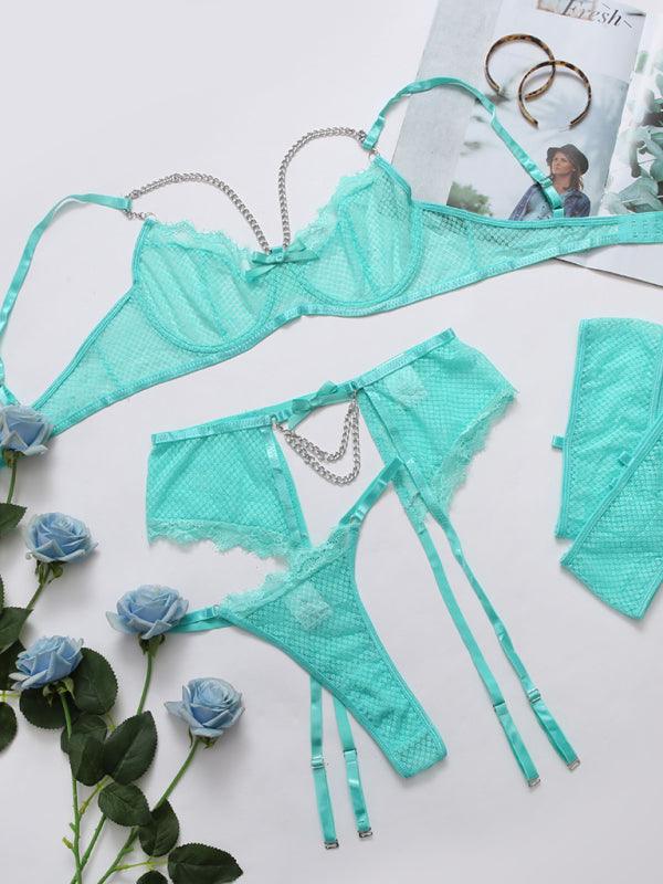 Sexy Lace Mesh Women Lingerie Set - Lingerie Set - LeStyleParfait