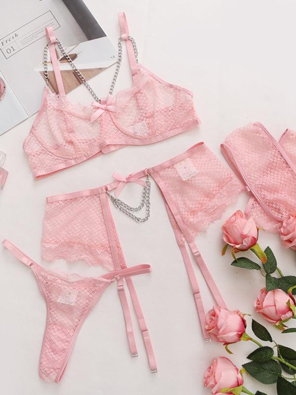 Sexy Lace Mesh Women Lingerie Set - Lingerie Set - LeStyleParfait