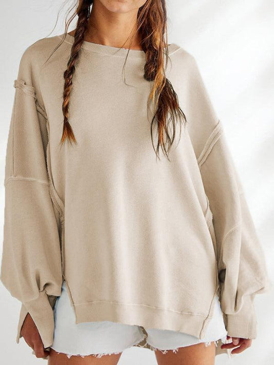 Side Slits Women Sweatshirt - Women Sweatshirt - LeStyleParfait