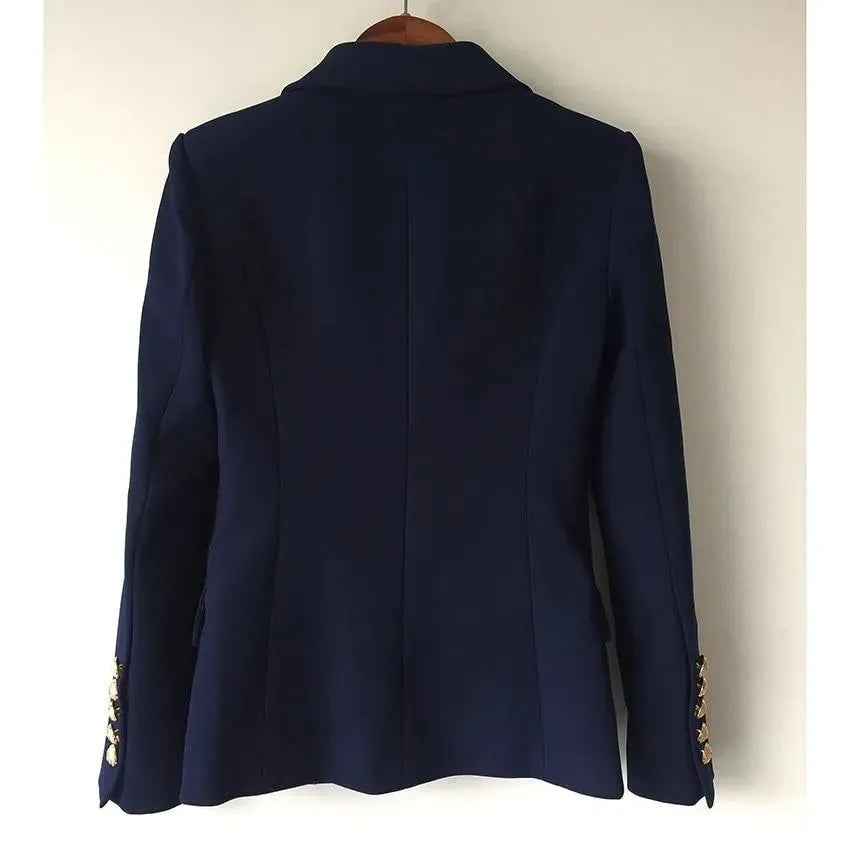 Sign It Navy Blue Blazer Women - Casual - Plain-Solid - Double-Breasted Blazer - LeStyleParfait