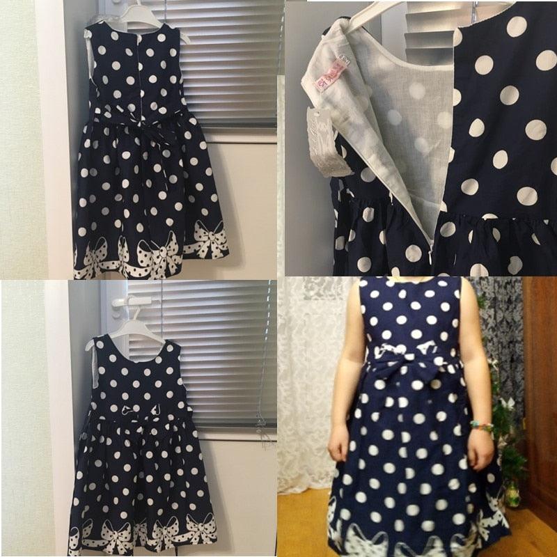 Sleeveless Polka Dots Girls Dresses - Girls Dresses - LeStyleParfait Kenya