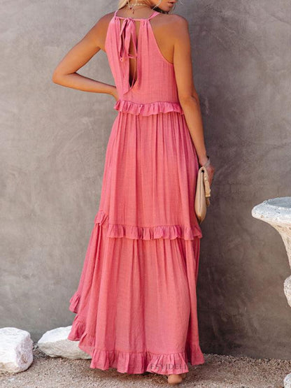 Sleeveless Ruffle Maxi dress - Maxi Dress - LeStyleParfait Kenya