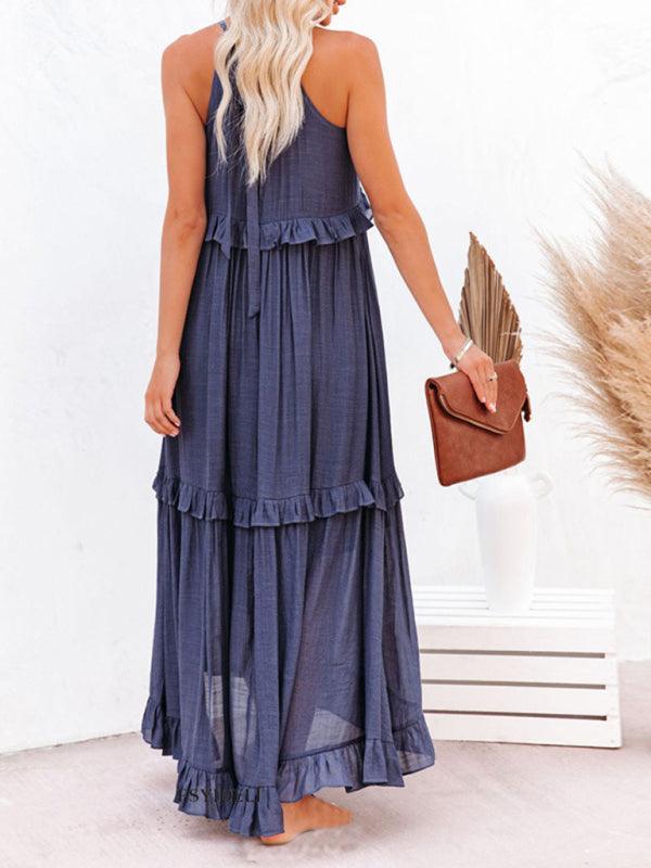 Sleeveless Ruffle Maxi dress - Maxi Dress - LeStyleParfait Kenya