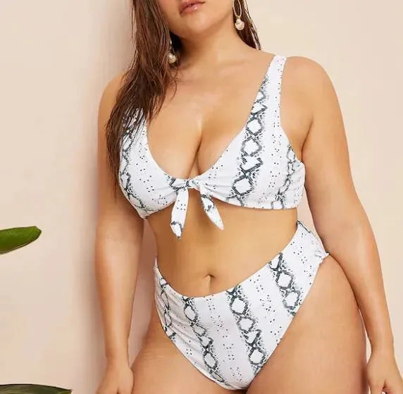 Snake Print High-Waist Bikini Set - Bikini - LeStyleParfait