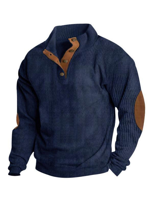 Stand Collar Corduroy Men Sweatshirt - Men Sweatshirt - LeStyleParfait