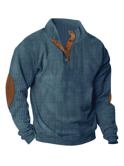 Stand Collar Corduroy Men Sweatshirt - Men Sweatshirt - LeStyleParfait