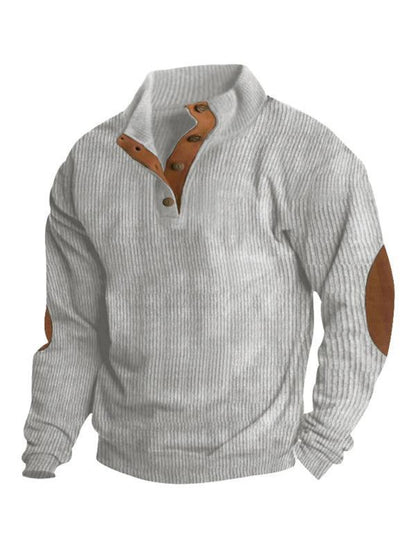 Stand Collar Corduroy Men Sweatshirt - Men Sweatshirt - LeStyleParfait