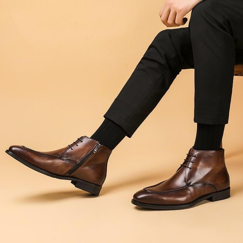 Stitched Leather Chelsea Boots For Men - LeStyleParfait Kenya