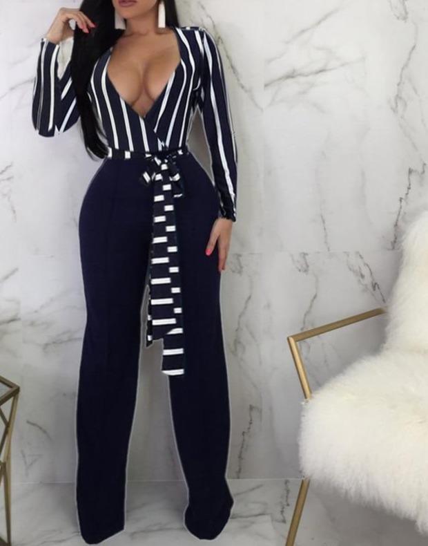 Striped Elegant Women's Jumpsuits - LeStyleParfait Kenya