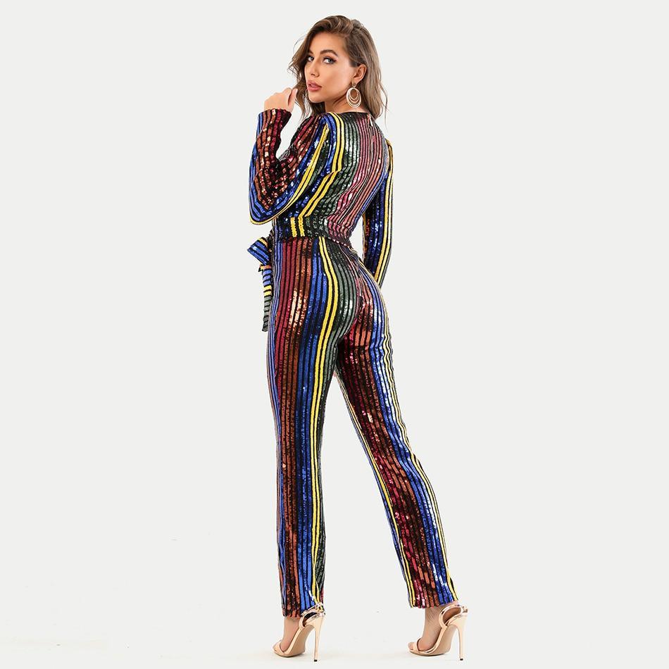 V-Neck Sequins Party Jumpsuits For Women - LeStyleParfait Kenya