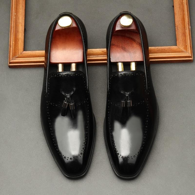 Vincenzo Patent Leather Tassel Loafer Shoes For Men – LeStyleParfait Kenya